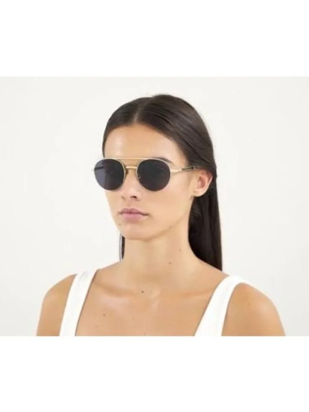 Gucci GG0984S 001 Unisex Sunglasses Gold Round Frame, Grey Lenses